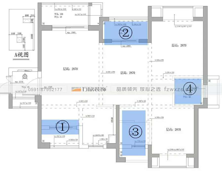 福州装修公司-香开新城量房图